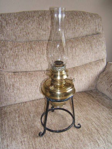 Oil Lamp vintage on stand Sherwoods Birmingham OL29  