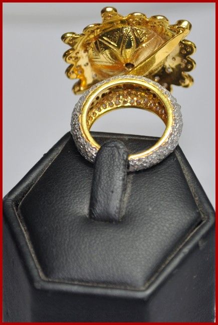 HUGE 5.20ct UNCUT/SINGLE CUT ESTATE DIAMOND 14k GOLD RING & PENDANT 