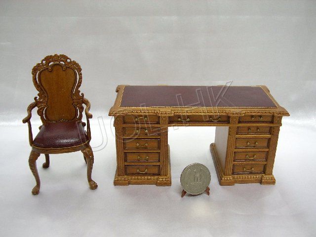 Scale Randall Library Desk/Office Desk For Doll House  