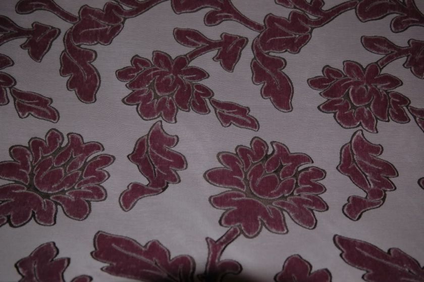 PURPLE CUT VELVET UPHOLSTERY FABRIC 1.875 YDS  