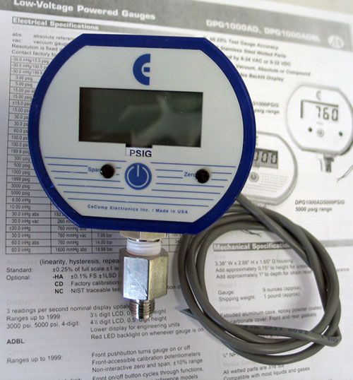 CECOMP DPG1000AD VACUUM GAUGE 0 500 PSIG DIGITAL/ CABLE  