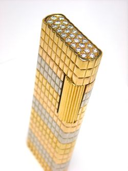 Van Cleef & Arpels Trinity Tri Color 18k Gold DIAMOND Lighter   VCA 