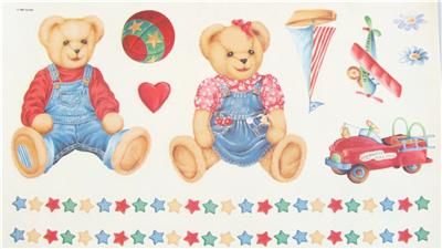 WALLIES CUTOUTS WALL STICKERS VINTAGE TEDDY BEARS TOYS  