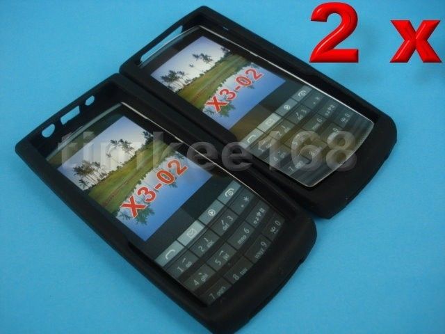 Black Silicone Case Cover for Nokia X3 02  